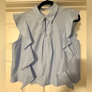 Blue Ruffled Top